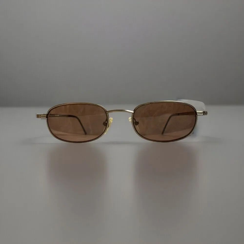 Vintage Guess GU607 50-19 138 Bronze Oval Metal Sunglasses FRAMES ONLY